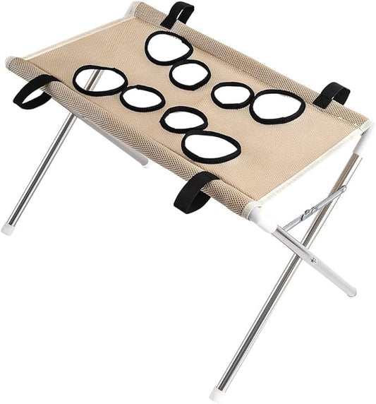 Foldable Pet Grooming Table, Dog Bathing Station with Stainless Steel Frame, Breathable Mesh Hammock for Small Dogs Cats, Portable Dog Grooming Stand for Bathing, Trimming, Nail Clipping (Coffee)