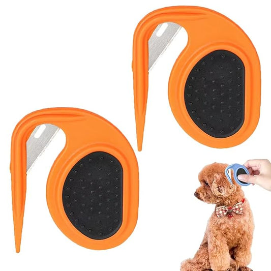 Grooming Knife for Long-Haired Pets - Remove Clumps Pet Knotting Massage Comb,3 In1 Multifunctional Dog Comb For Removing Tangled and Loose Hair (Orange, Large)