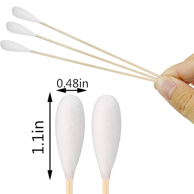 6 Inch Long Cotton Swabs (Large Size) 200pcs for Pets, Gun Cleaning or Makeup