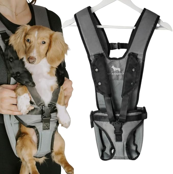 Dog Carrier Backpack for Small & Medium Dogs – Hands-Free Front Chest Carrier, Escape-Proof, Breathable, Adjustable Straps for Comfortable Travel & Hiking