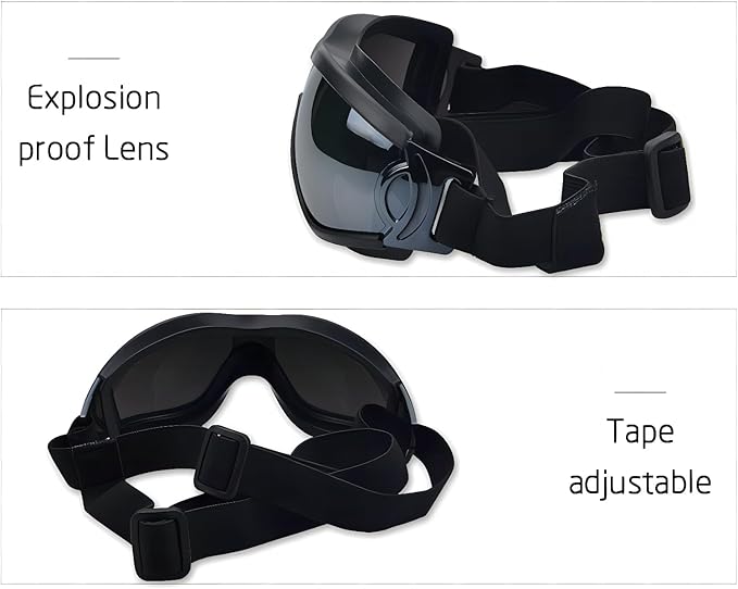SANPLMG Dog Soft Cute Sunglasses,Pet Goggles,Flexible Frame,Wind Proof,Dust Proof,Eye Protection,with Adjustable Straps,for Medium Dogs,for Long Snout Dogs Cycling,Ski,Motorcycle (1 Pack) (Black/red)