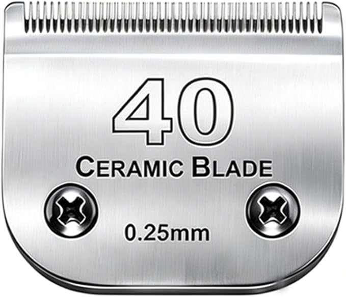 #40 Blades Dog Grooming Clipper Replacement Blades Compatible with Andis/Wahl/Oster Dog Clippers,Detachable Ceramic Blade & Stainless Steel Blade,Size #40 Cut Length 1/100"(0.25mm)