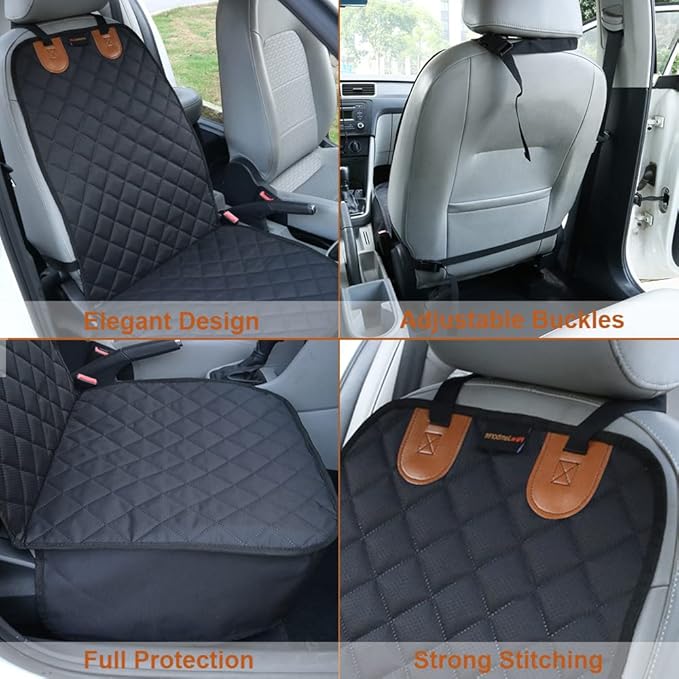 2PCS Dog Car Front Seat Covers Scratch-Proof Pet Car Seat Cover Non-Slip Car Seat Protector for Dogs Bucket Seat Cover for Trucks, Cars & SUVs