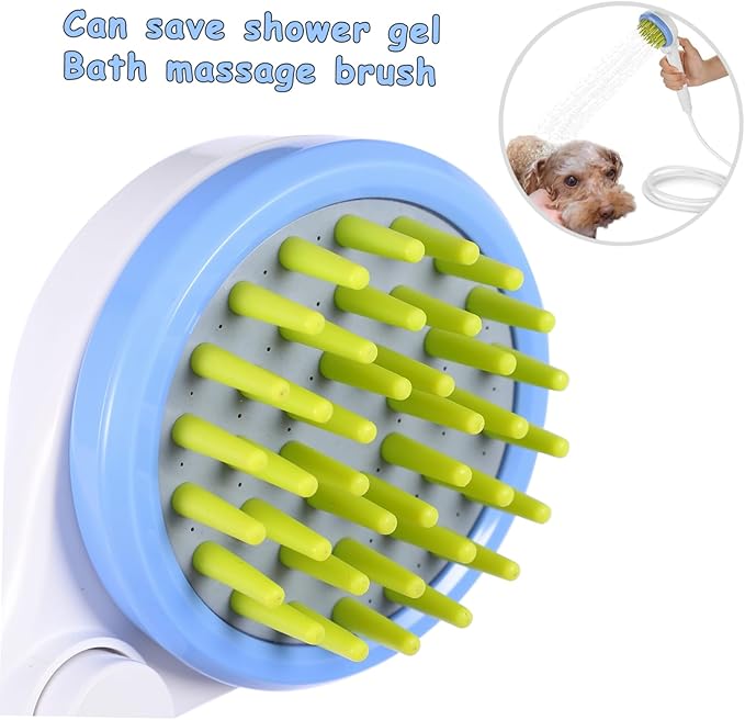 UKCOCO Portable Dog Shower Sprayer with Hose Multifunctional Pet Bath Brush for Grooming and Massaging Dogs and Cats Powerful Full Coverage Spray for Efficient Rinsing Suitable for All