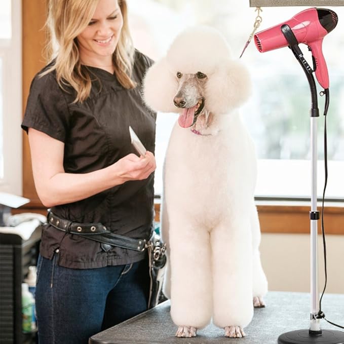 Height- Floor Hair Dryer Stand with 360° Rotation & Non-Slip Base – Compatible with Most Hair Dryers, Ideal for Women and Pet Grooming