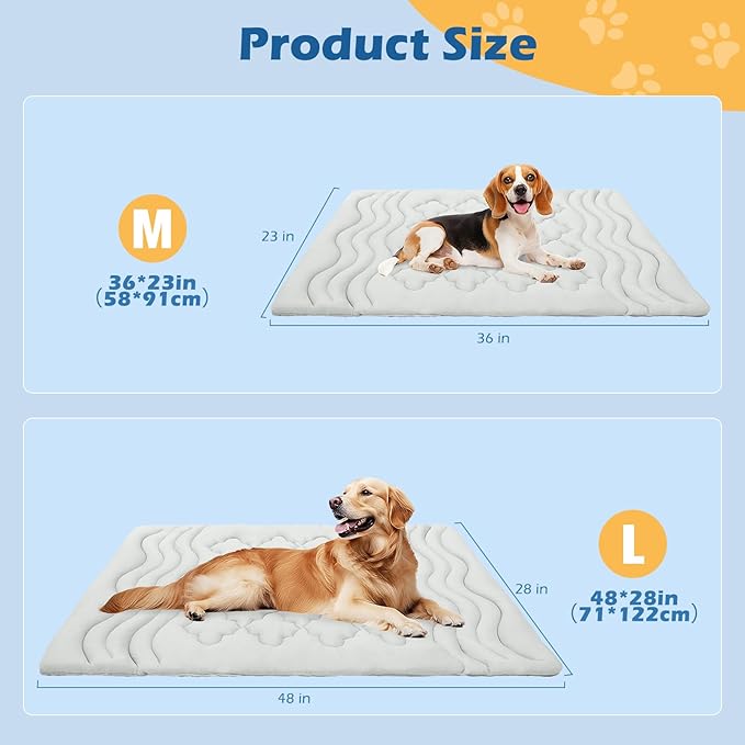 EXPAWLORER Dog Cooling Mat,Cool Pad Reversible (Cool & Warm),36’’x23’’ Pet Ice Cool Pad Blanket for Summer Kennel Sofa Floor Crate Car Seat,Machine Washable& Foldable Cooling Dog Bed(Medium)