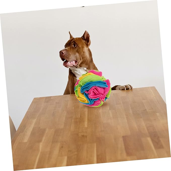 Pet Dog Sniffing Ball Toy Durable Chewing and Feeding Toy for Interactive Play Reduces Stress and Improves Sense of Smell Washable and Reusable Candy Color Design