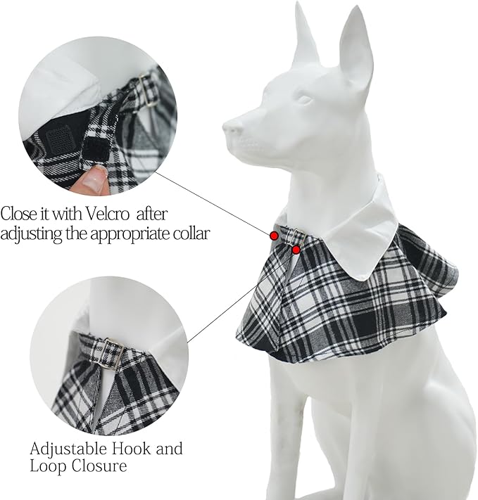 Dog Tuxedo Wedding Suit Shirt with Bow Tie, Formal Outfit Tux Attire for Puppy Small Medium Dogs Cats Costume (Black Scarf, Large)