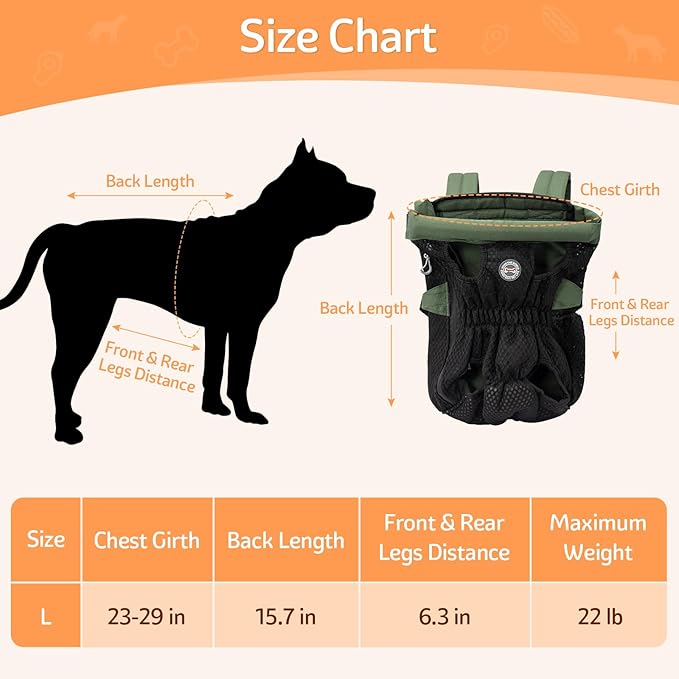 Dog Backpack Carrier Small Dog Backpack, Pet Dog Front Backpack Legs Out Chest Carrier for Small Dogs, Cat Backpack Carrier Dogs Travel Back Pack Hands-Free Hiking Bike Motorcycle (Size:11–19 lbs)