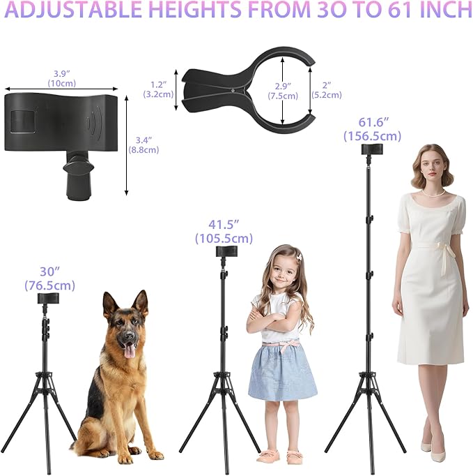 Hair Dryer Stand With 180 Degree Rotating, Free Hands Blow Dryer Holder With Tripod And Universal Clip, 30-61 Inch Adjustable Hair Dryer Holder For Bathroom, Vanity, Makeup Room