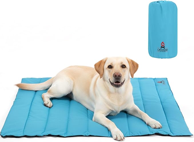 Outdoor Dog Bed Waterproof, Travel Dog Bed Large Size with Carry Bag, Machine Washable, Camping, Durable, Foldable Outdoor Dogs Mat for Small, Medium and Large Dogs