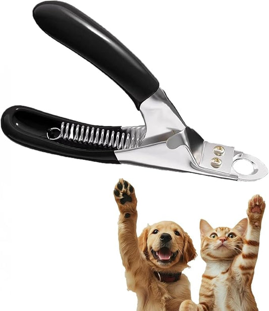 Dog Cat Nail Clippers, Stainless Steel Round Head Professional Dedicated Pet Claw Cutter Trimmer, Black