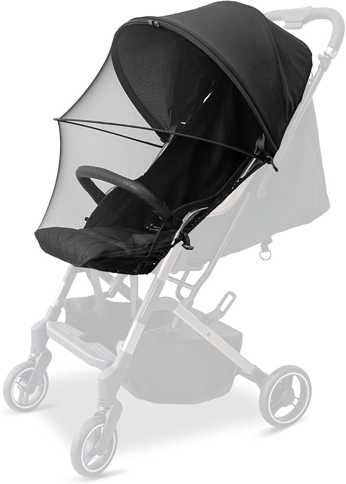 2-in-1 Stroller Cover, Mosquito Net for Baby Stroller with Sun Shade, Stroller Accessories - UV Protection & Breathable 3D Mesh with Two-Way Zipper, Universal Fit Most Stroller