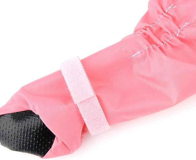 Zunea Waterproof Dog Raincoat with Hood for Small Dogs Rain Poncho Jumpsuit with Rain Boots Puppy Hooded Slicker Rainwear Four-Legged Pet Rain Jacket for Walking Pink XL