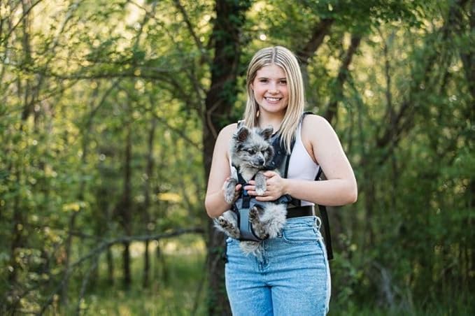 Dog Carrier Backpack for Small & Medium Dogs – Hands-Free Front Chest Carrier, Escape-Proof, Breathable, Adjustable Straps for Comfortable Travel & Hiking