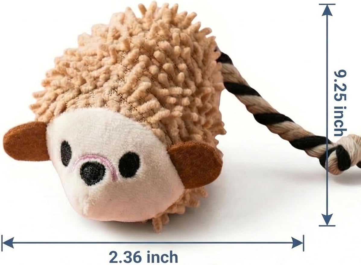 2-Pack Dog Snuffle Toy Bundle - Cute Hedgehog Plush & Curly Fleece Nosework Mat Set - Interactive Enrichment Squeaky Toys (Hedgehog Plush & Curly Fleece Mat)
