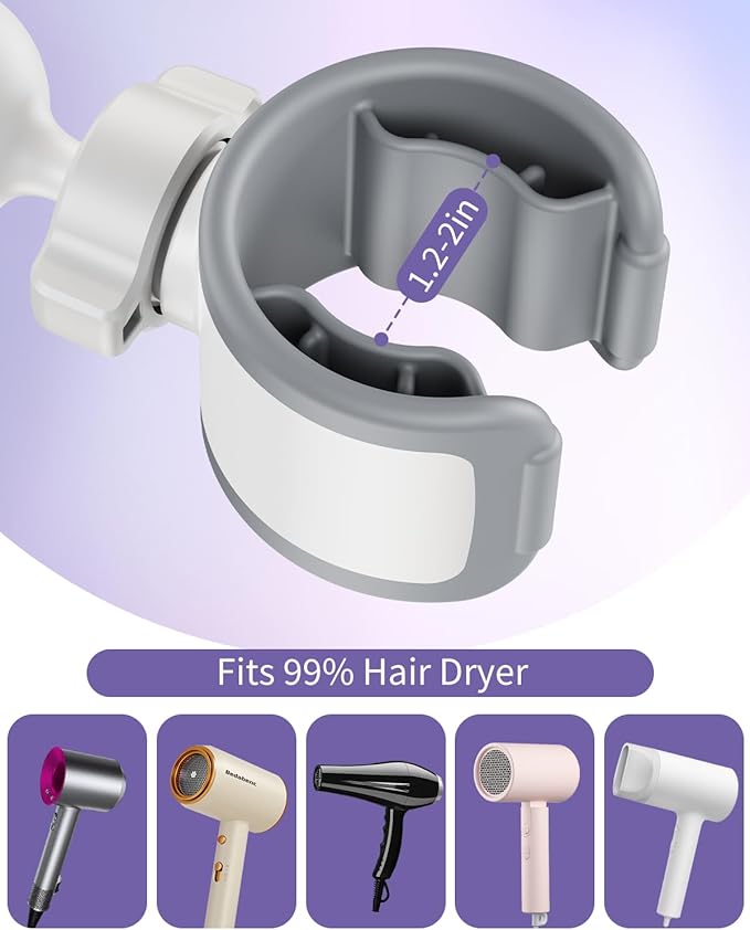Floor Standing Hair Dryer Stand Holder, 360° Degree Rotating, 17 in - 51 in Height Adjustable Blow Dryer Stand Hands Free Works for Frozen Shoulder, Arthritis, & Wrist Pain Relief-Stand Type