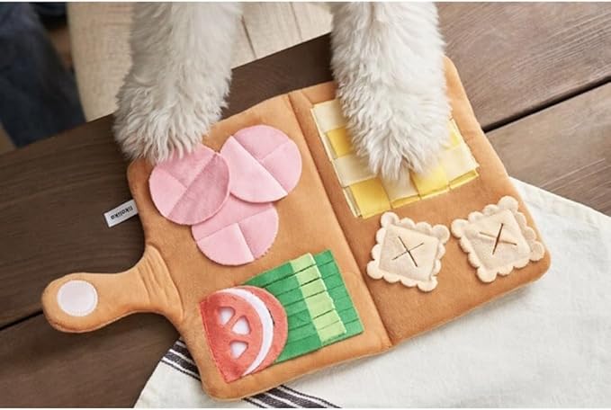 Dog Snuffle Mat Slow Feeding Mats Sniffing Puzzle Toys Interactive Burrow Activity Hide and Seek Enrichment Toys for Foraging Training Dog Gifts for Small Medium Large Dogs (Menu)