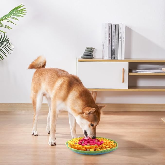 JIANWEI Pet Snuffle Mat for Dogs, Dog Digging Toys, Dog Treat Dispenser Indoor Outdoor Stress Relief, Interactive Dog Toy for Dogs Slow Eating and Mental Stimulation(Colorful)
