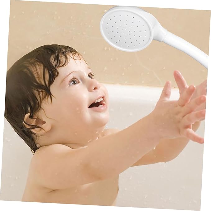 Creative Handheld Pet Bath Sprayer White Shower Tool for Dogs Cats Flexible Design for Easy Shampooing Rinsing Includes Adapters for Shower Garden Hose