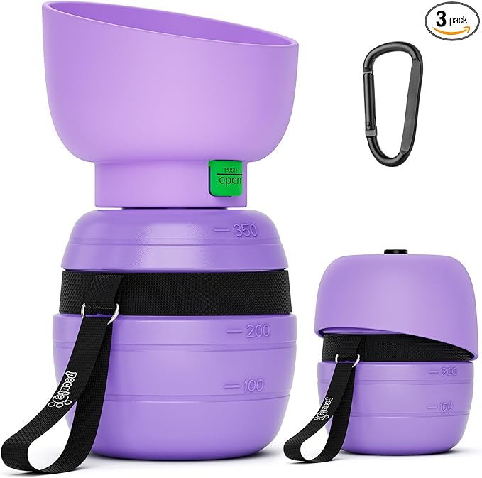 Pecute Portable Dog Water Bottle, 2 in 1 Cat Dog Travel Water Bottle Bowl Leakproof with Double Seal, BPA Free, Lightweight, Pet Small Animal Water Bottel Dispenser for Outdoor Walking Hiking Travels