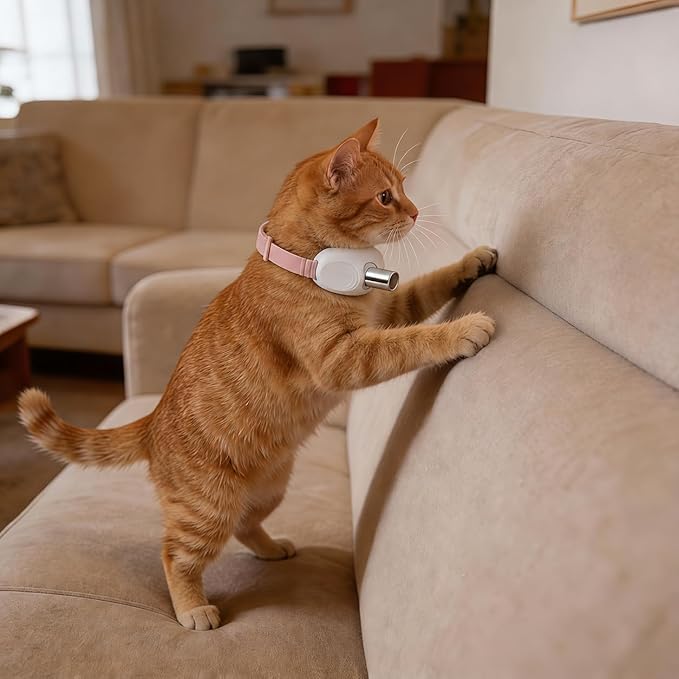 Walfront Cat Toys, Interactive Pink Adjustable Collar Toy, Fit 9.1–13.4 in, Indoor Play for Kittens & Adult Cats, Fun Exercise & Boredom Relief