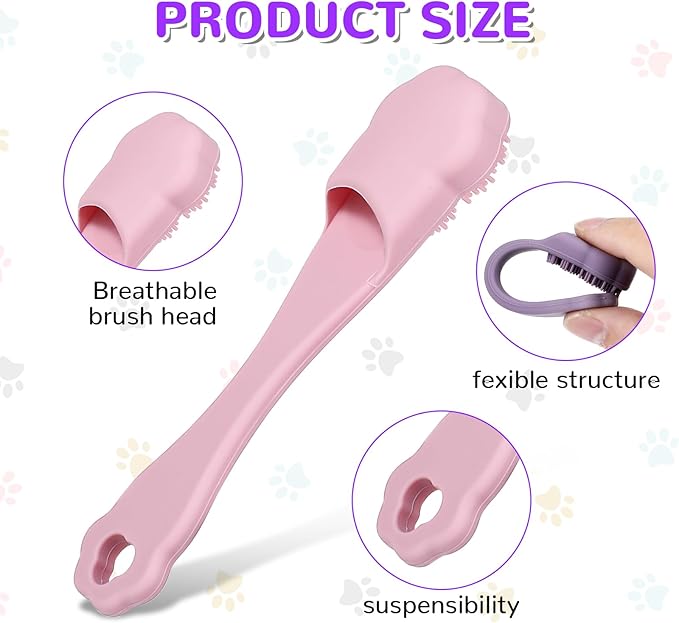 Qianyu 4 Pack Silicone Dog & Cat Finger Toothbrush Kit - Food Grade, Safe, Non-Toxic, Easy Teeth Cleaning, Prevents Bad Breath & Oral Inflammation