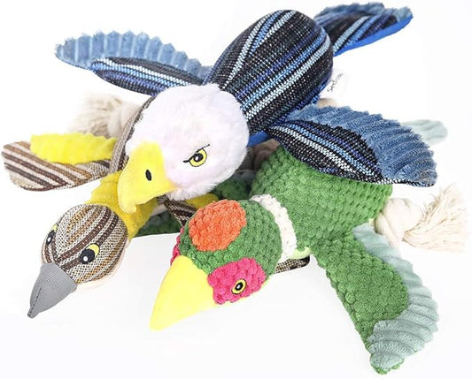Sedioso Dog Toys Set, Large Dogs Toy, Stuffed Animal Dog Chew Toy, Soft Plush Dogs Toys Pack for Small. Middle, Large Breed(3-Pack, Birds)