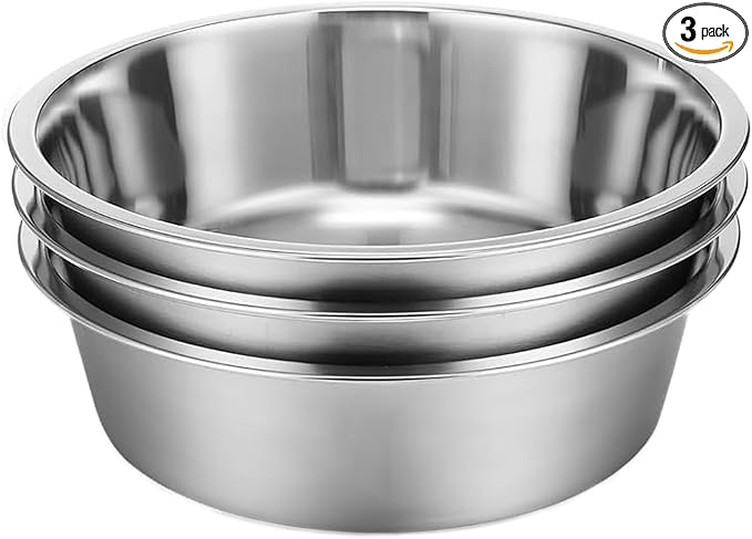 Stainless Steel Raised Cat Food Bowl for 3 Bowls, 4.7-Inch Replaceable Cat Bowl, 3 Pack （Only fit 4.7 inch 3 Bowls）