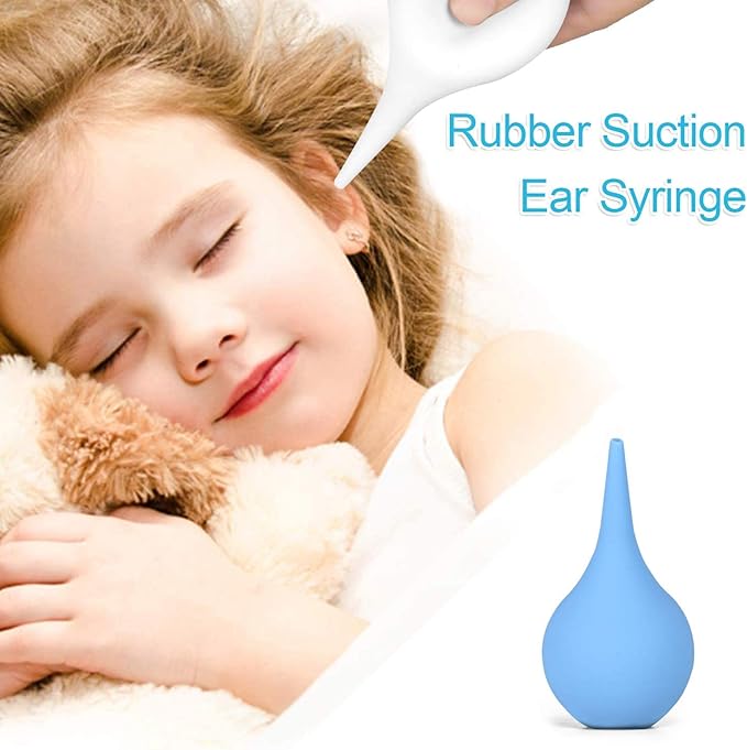 2 Pack Ear Syringe 2oz / 60ml Hand Bulb Syringe Ear Washing Squeeze Bulb, Rubber Squeeze Bulb Ear Syringe Ball Laboratory Tool