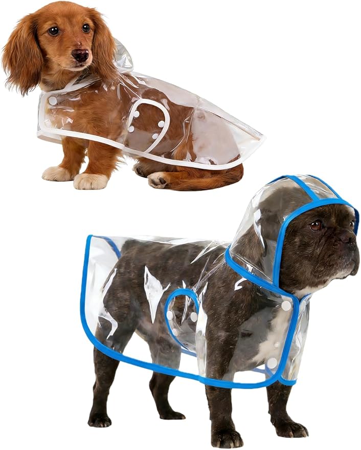 Clear Dog Poncho, Transparent PVC Cape Style Pet Rain Jacket with Hidden Leash Hole, Suitable for Most Dog Breeds(2-25lbs) (Transparent, s-3xl) (White, XXX-Large)
