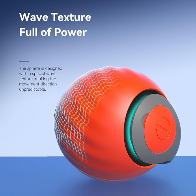 Kinizuxi Interactive Cat Toys for Indoor Cats, Rechargeable Moving Cat Ball with Feather Tail, 2 Speeds Automatic Kitten Toys for Bored Indoor Cats,Motion Activated Rolling Ball Toys (Orange)