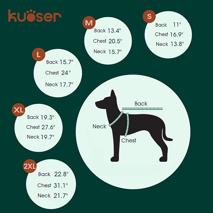 Kuoser Dog Cooling Vest for Large Dogs, Lightweight Doggie Cooler Jacket Breathable Mesh Pet Cooling Shirts Reflective Puppy Cool Harness for Beach, Hiking, Walking Green XL