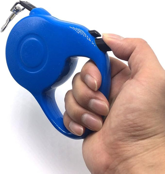 Retractable Dog Leash with Nylon Ribbon Lead for Small & Medium Breeds, Durable, No Tangle, 10-feet Long, Supports up to 25-Pound (Small, Blue)