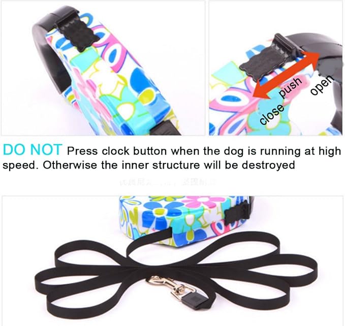 Yueton 16.5 ft Pet Dog Cat Puppy Retractable Leash Traction Rope Walking Lead Leash (Blue)