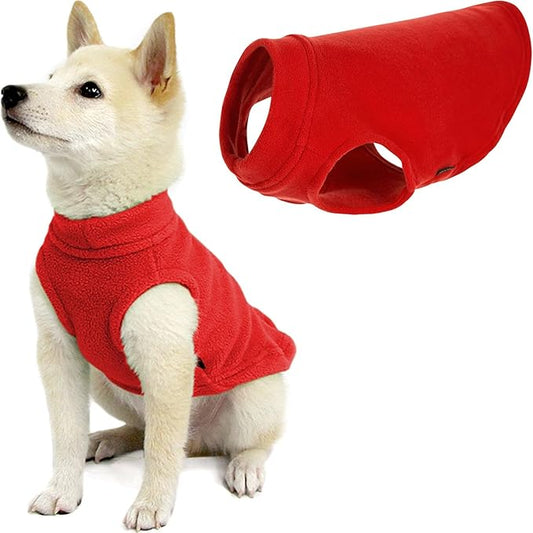 Gooby - Stretch Fleece Vest, Pullover Fleece Vest Jacket Sweater for Dogs, Red, X-Small