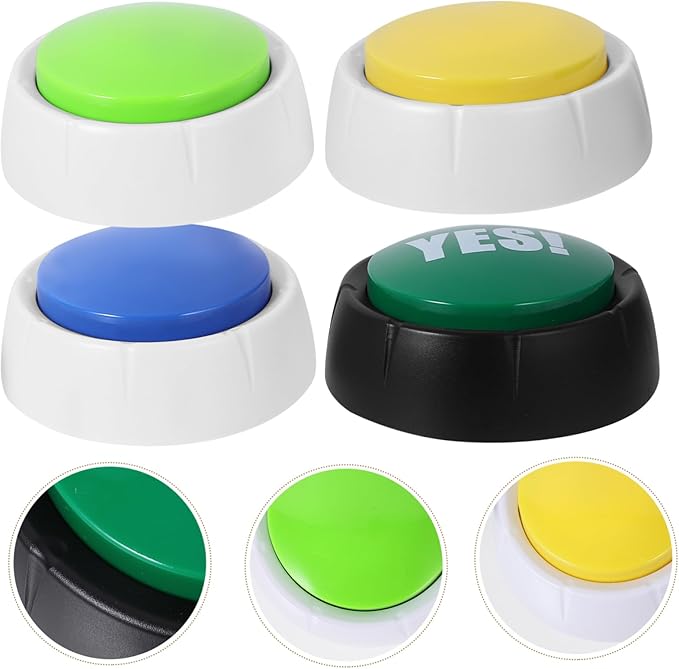 Toyvian 4Pcs Interactive Dog Communication Buttons Wear-Resistant Recording Buttons for PET Training and Talking Fun Puppy Supplies for Effective Dog Communication Random Color