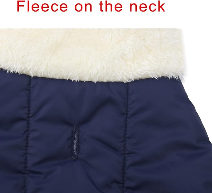 JoyDaog Fleece Lined Warm Dog Jacket for Winter Cold Weather,Soft Windproof Medium Dog Coat,Blue L