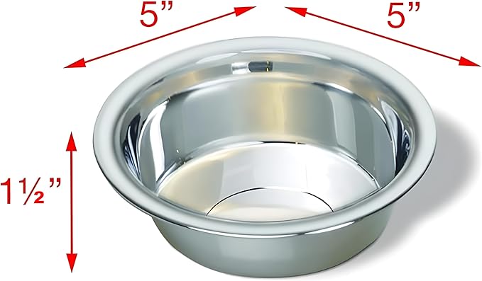 4 Pack Stainless Steel Cat & Dog Bowls, 8 oz Each, Small Pet Feeding Dishes for Food & Water, Lightweight & Durable