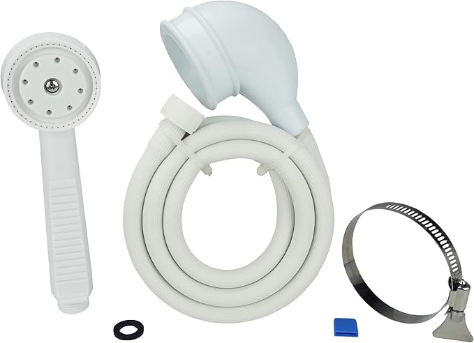 Danco 10086 VersaSpray Portable Hand Held Shower Head Sprayer Fits Bathtubs Without Diverter, 1 Pack, White