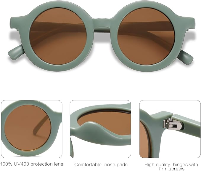 SOJOS Cute Round Polarized Sunglasses for Kids Girls Boys UV400 Protection De Sol Gafas Beach Holiday