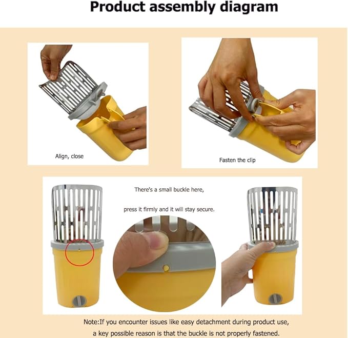Cat Litter Scoop, Large Capacity Mess-Free Cat Litter Scooper with Bags, Spill-Proof Kitty Box Sifter, Bin Doubles as Scoop Holder (Yellow)