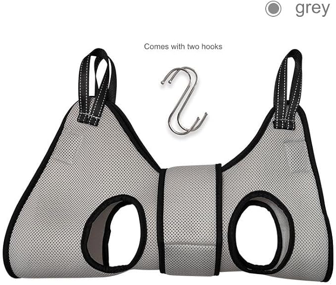 Dog Grooming Hammock, Cat Hanging Harness for Nail Trimming with Nail Clippers, Dog Sling for Nail Clipping, Grooming Harness for Dogs at Home (Grey, s)
