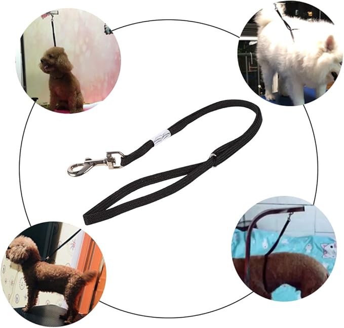Pet Grooming Loop for Dogs, Adjustable Nylon Restraint Noose with Metal Snap, Safety Tether Strap for Grooming Table Arm, Bathing Restraint for Small Medium Large Dogs (20 inch)
