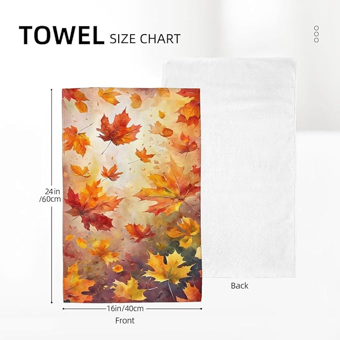 Fall Kitchen Towels Autumn Maple Leaf Dish Towel 16×24 Inch Soft Absorbent Farmhouse Thanksgiving Hand Cloths for Kitchen Drying Decore Set of 2