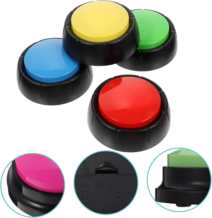 POPETPOP 4pcs Interactive Dog Talking Button Wear-Resistant Recording Pet Communication Buttons for Dogs Random Color