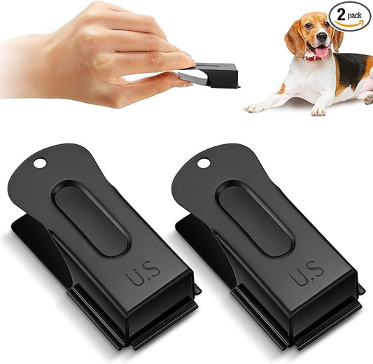 2 Pieces Brass Dog Training Clicker Signaling Puppy Cricket Metal Dog Clicker for Puppy, Cat, Potty, Bird, Horse, Pet Trainer Owners Versatile Training Tools, Behavior Aids(Black)