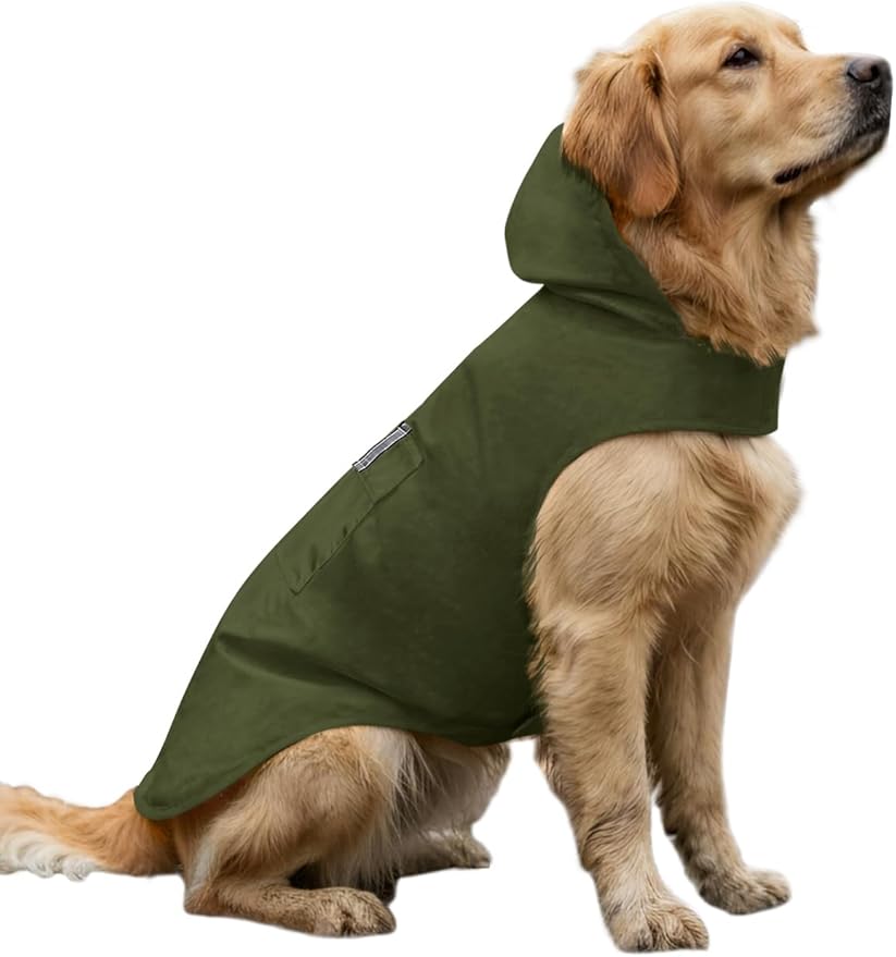 Dog Raincoat Reflective Adjustable Hooded Pet Rain Jacket Poncho with Leash Hole for Dogs S-5XL