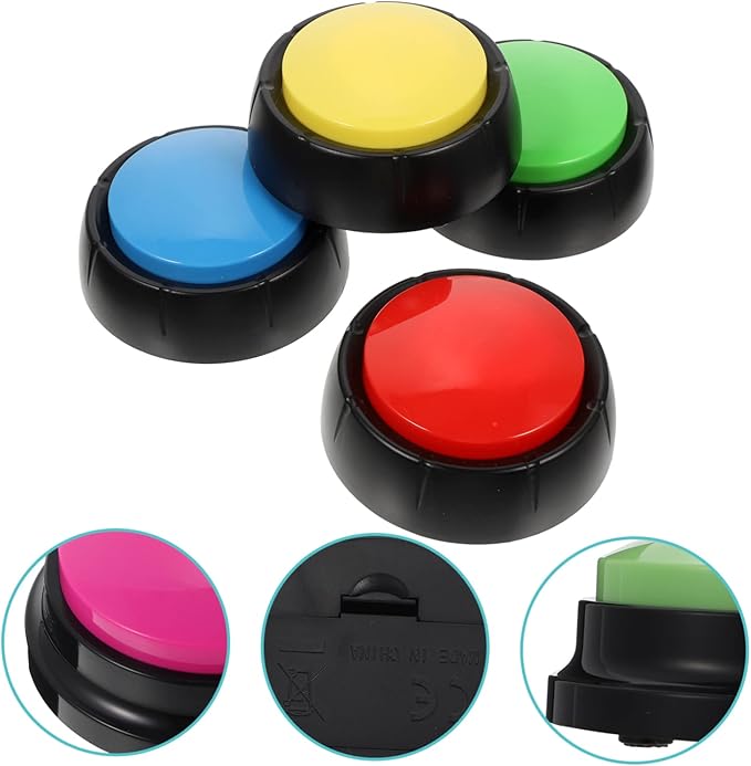 Milisten 4pcs Interactive Dog Communication Buttons Recording Push Buttons for Pet Training Fun Talking for Dogs for Reducing Boredom
