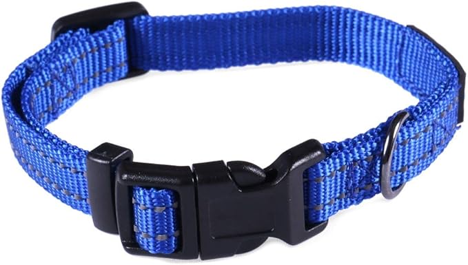 Max and Neo™ NEO Nylon Buckle Reflective Dog Collar - We Donate a Collar to a Dog Rescue for Every Collar Sold (X-Small, Blue)